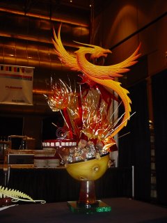 pastillage pheonix and pulled sugar on the Belgium sugar showpiece