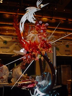 Team USaSugar showpiece with pulled sugar and pastillage