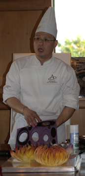 chef with chocolate mold