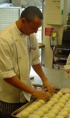 chef  making bread